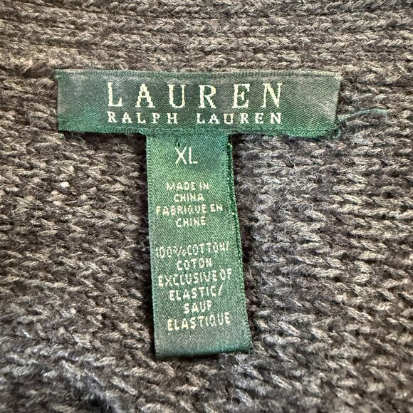 Lauren Ralph Lauren Men’s Size XL 4 Button Gray Long Sleeve 100% Cotton Cardigan - Picture 3 of 6